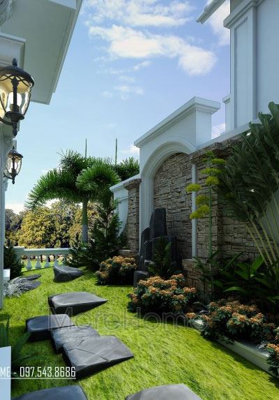 Mẫu thiết kế kiến trúc biệt thự sân vườn tân cổ điển - Anh Liêm