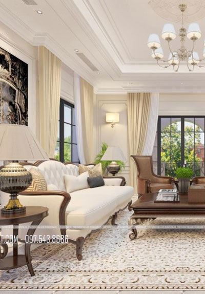 Mẫu thiết kế nội thất biệt thự tân cổ điển cao cấp tại Nghệ An