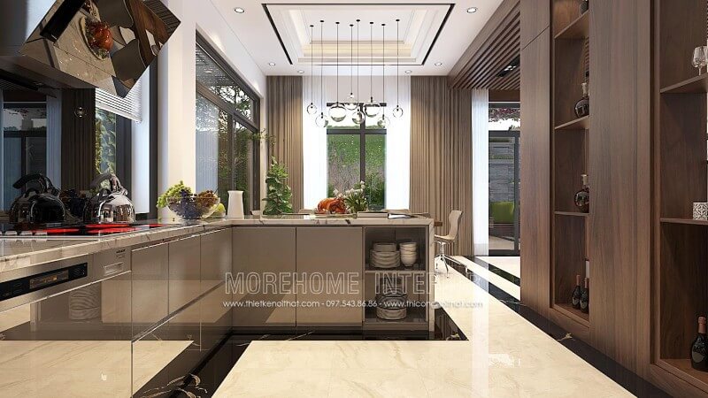 Thiết kế tủ bếp biệt thự cao cấp phong cách hiện đại Tủ bếp đẹp